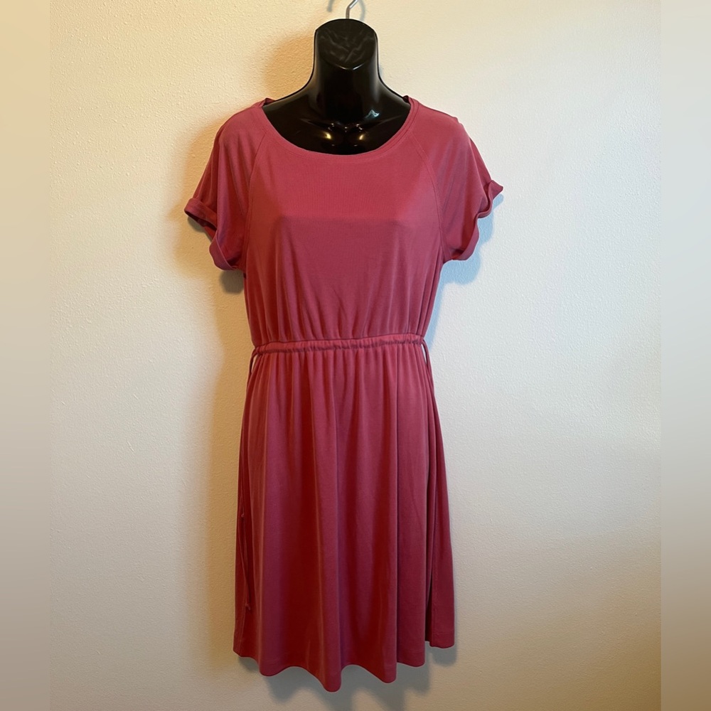 Anthropologie Saturday Sunday mauve pink ribbed drawstring waist dress XS